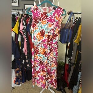 Maggy London EUC Dress Floral sz 10 Maxi stretchy floral